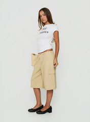 Allyza Baggy Cargo Shorts Stone