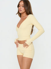 Peak Foldover Micro Shorts Yellow