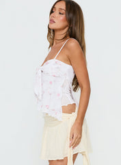Paislie Mesh Top White