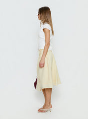 Sunney Wrap Midi Skirt Yellow