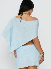 Shalva Knit Sequin Poncho Blue