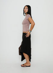 Futura Asymmetrical Midi Skirt Black