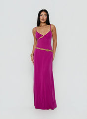 Allspice Beaded Maxi Dress Plum