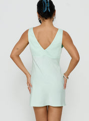 Laurelia Lace V Neck Mini Dress Jelly Mint