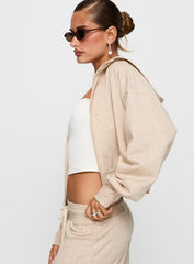 Revive Zip Through Hoodie Oat Marle