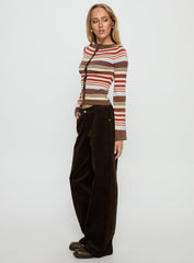 Kenza Wide Leg Corduroy Pant Brown