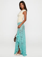 Bluemoon Lace Maxi Skirt Blue