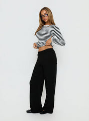 Bekki Wide Leg Knit Pant Black