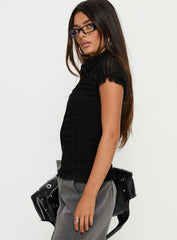 Melaniya Button Up Top Black