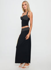 Norelle Halter Set Black Polka Dot