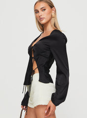 Mariah Long Sleeve Top Black