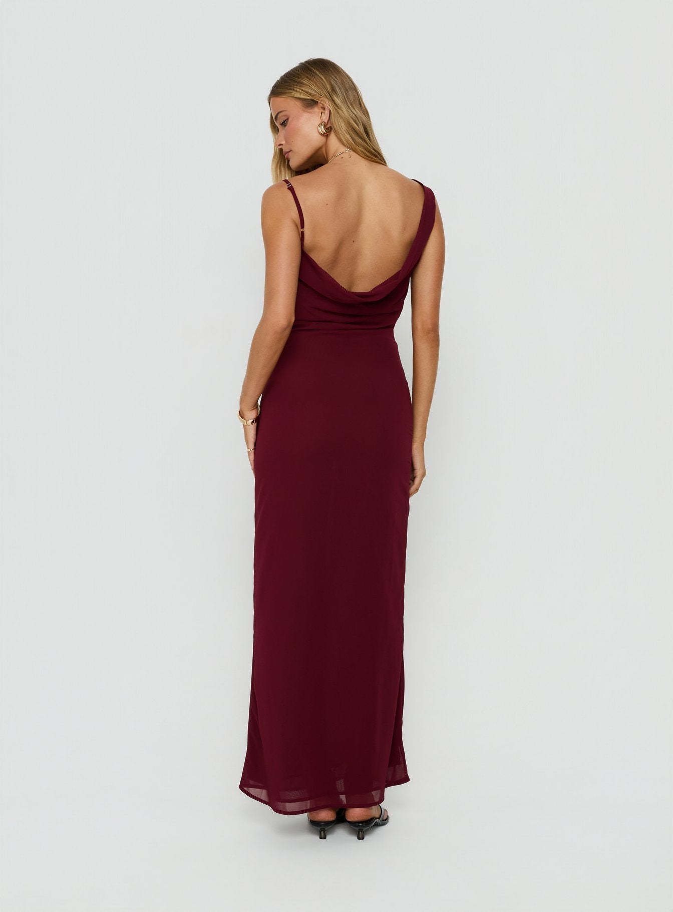 Laurisa Draped Maxi Dress Wine
