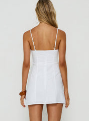 Alidea Gathered Bust Mini Dress White