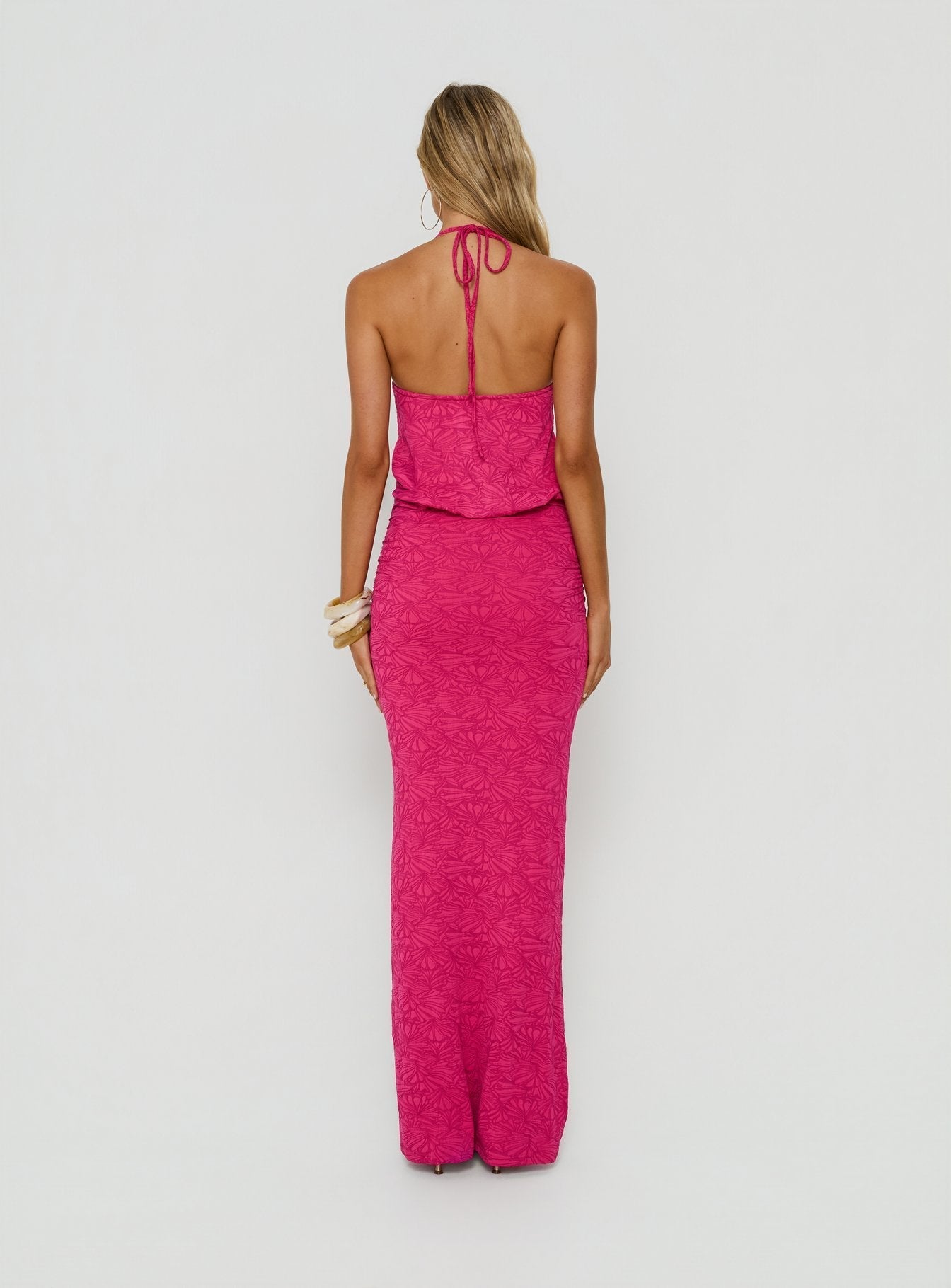 Sungold Halter Maxi Dress Gin Fizz