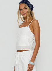 Sakai Broderie Detail Top White