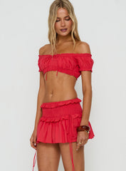 Corabel Ruffle Skort Red