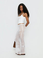 Wisteriah Sheer Maxi Skirt White