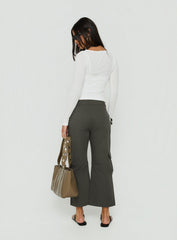Indee Cropped Cargo Pants Charcoal