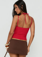 Antonita Structured Double Strap Top Red