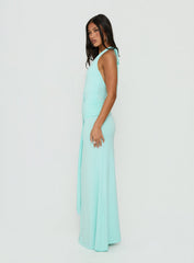 So Major Draped A-Line Maxi Dress Blue