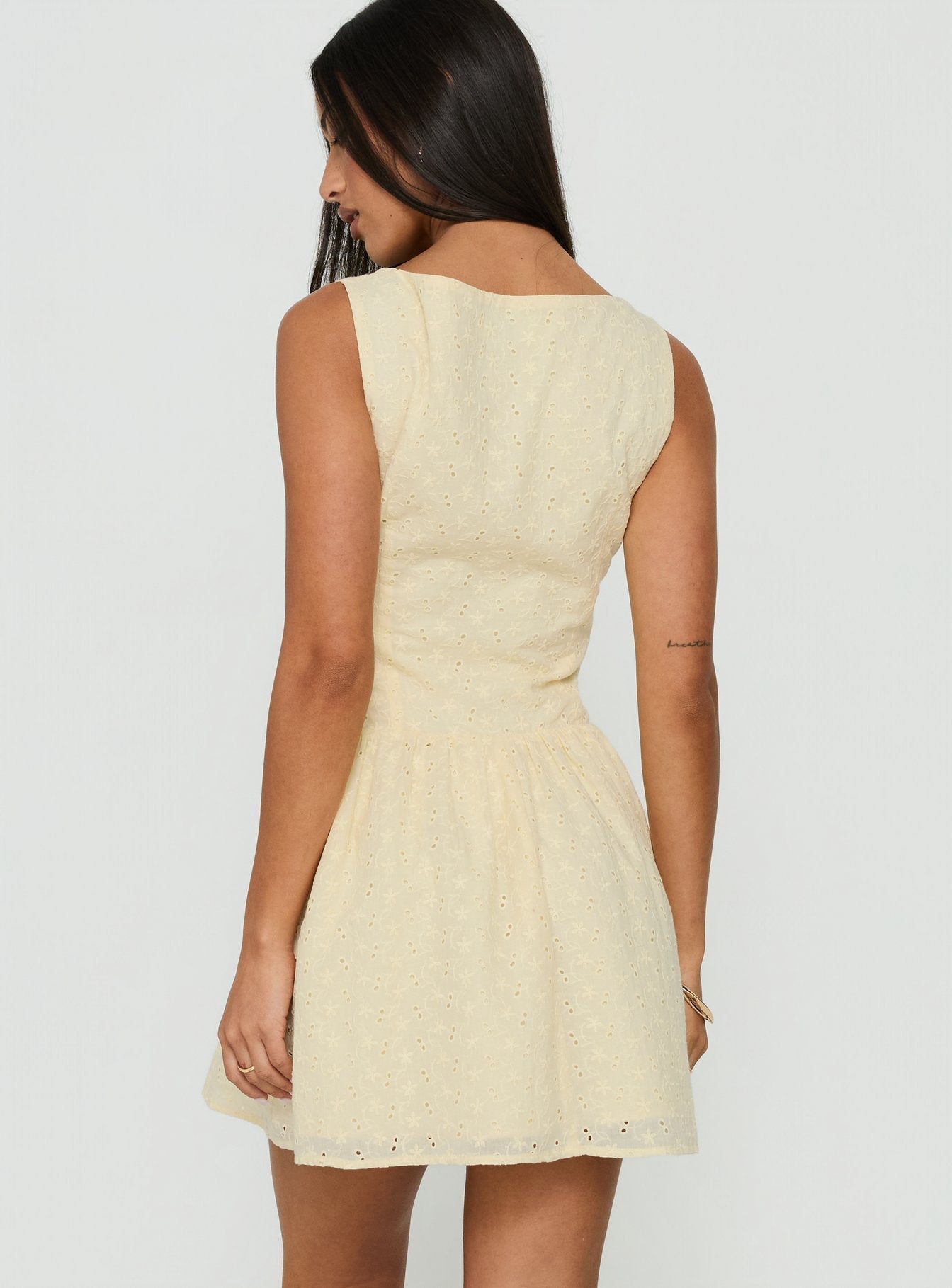 Thinking Bout You Lace Trim Sleeveless Mini Dress Butter