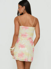 Nikai Graphic Mini Dress Sequin Floral