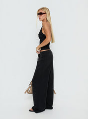 Dodie Wide Leg Pants Washed Black