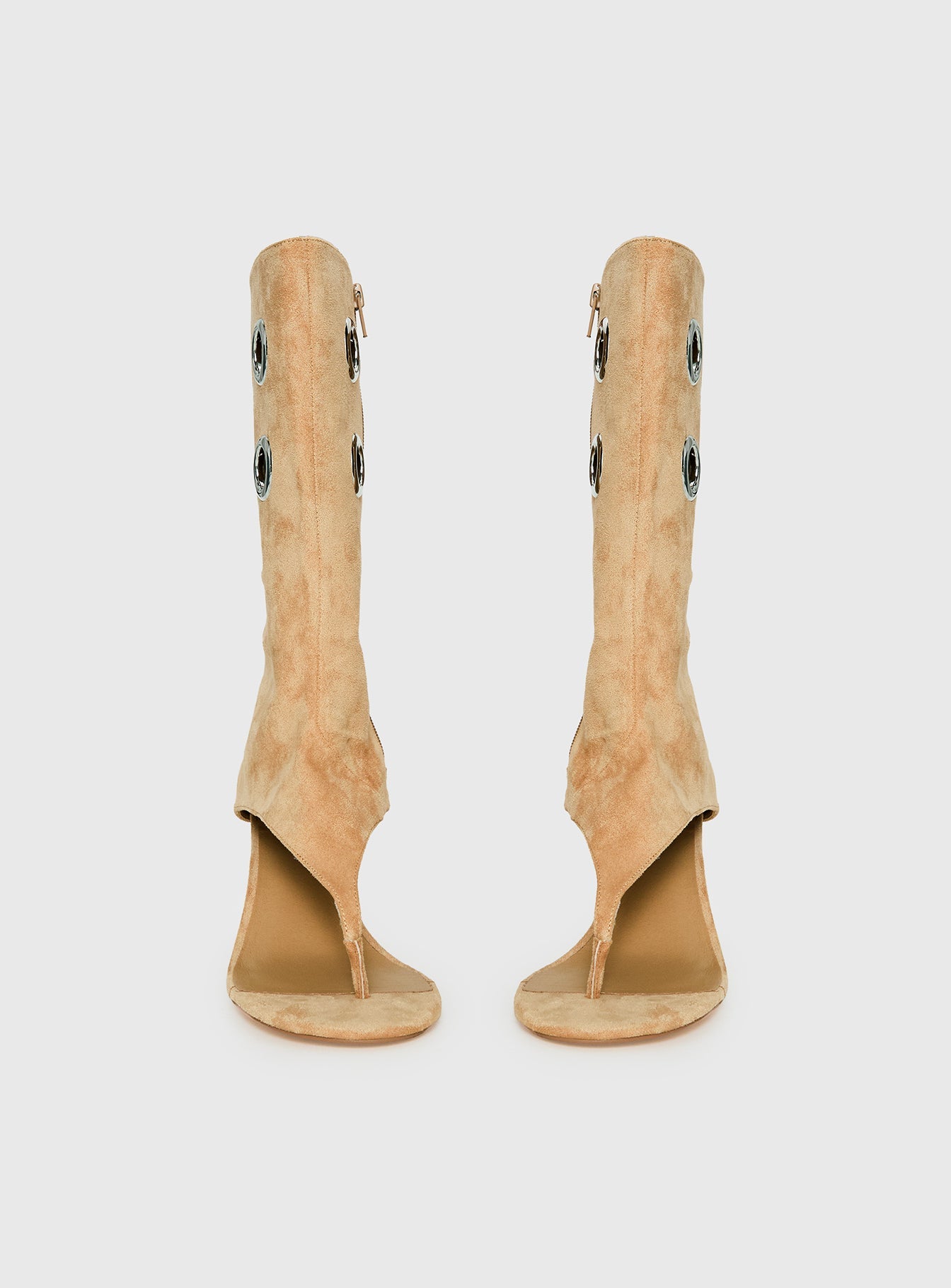 Situationship Eyelet Open Toe Heels Tan