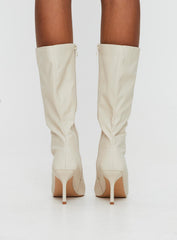 Elodiee Knee High Boots Cream