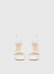 Tessie Ankle Strap Heels Matte White