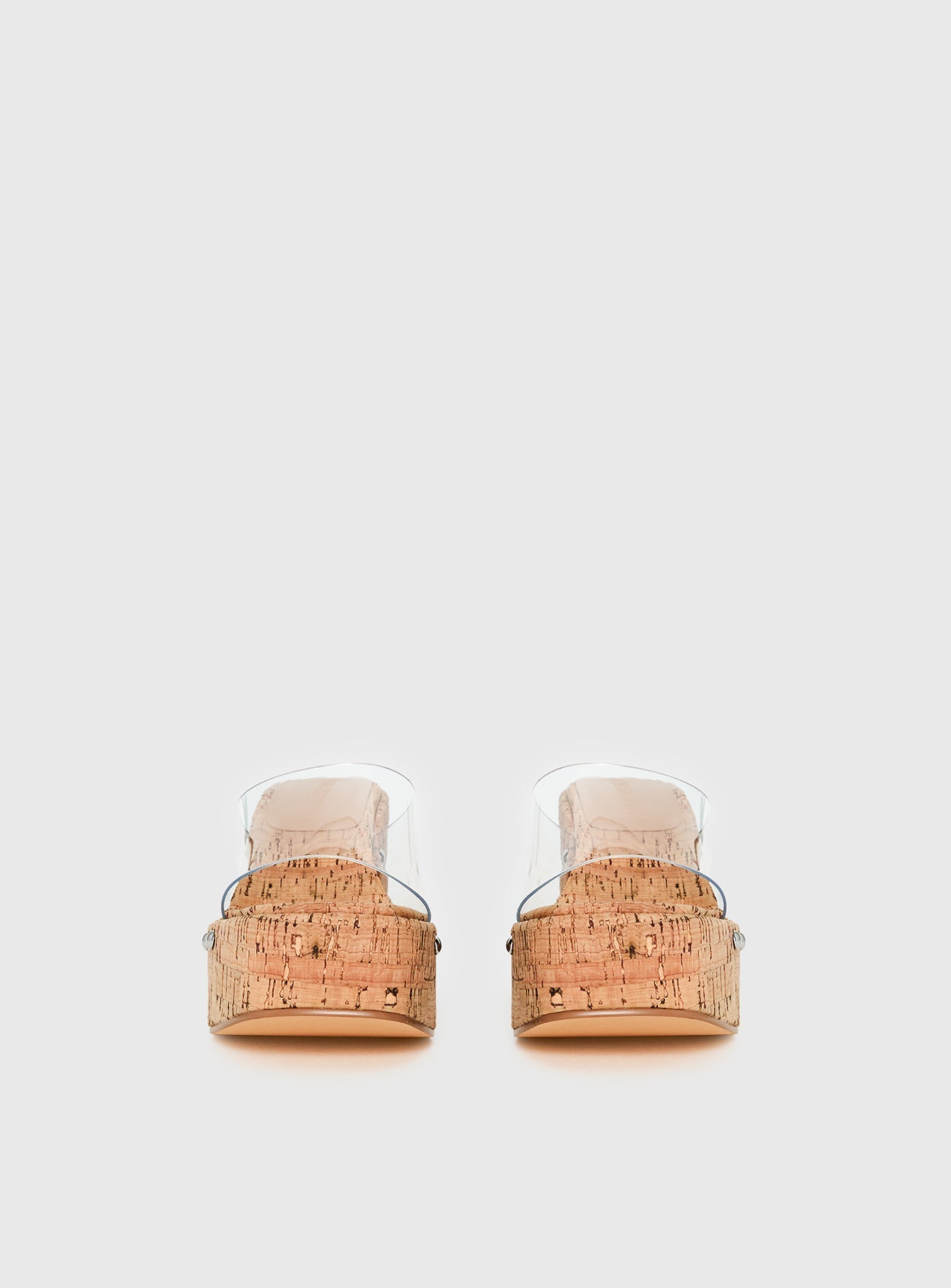 Pale Moonlight Platform Heels Cork / Clear