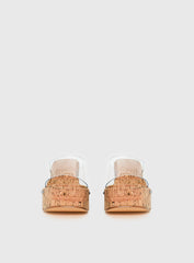 Pale Moonlight Platform Heels Cork / Clear