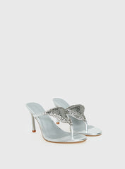 Miss You More Glitter Mesh Heels Silver