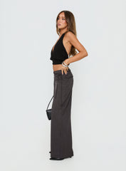 Silver Moon Tie Pants Charcoal