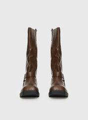 Wrecked Western Boots Brown