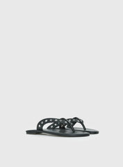 Lyana Eyelet Detail Sandals Black