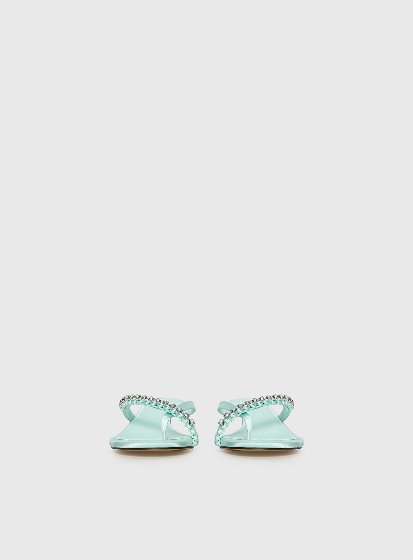 Little Italy Diamante Detail Thong Heels Aqua