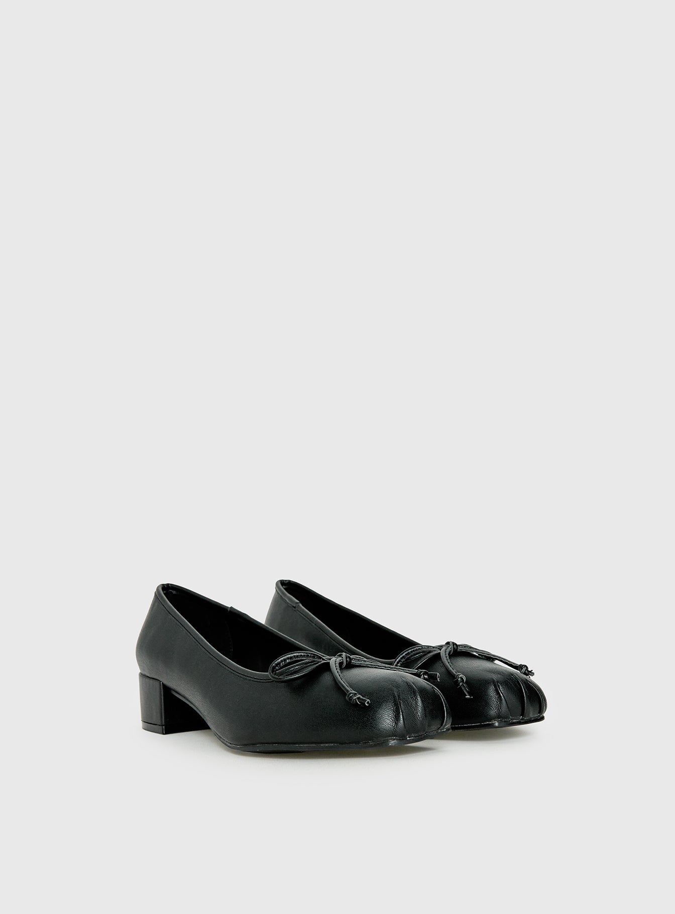 Therapy Sire Block Heel Ballerina Shoes Black