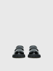 Face The Wind Faux Leather Loafers Black