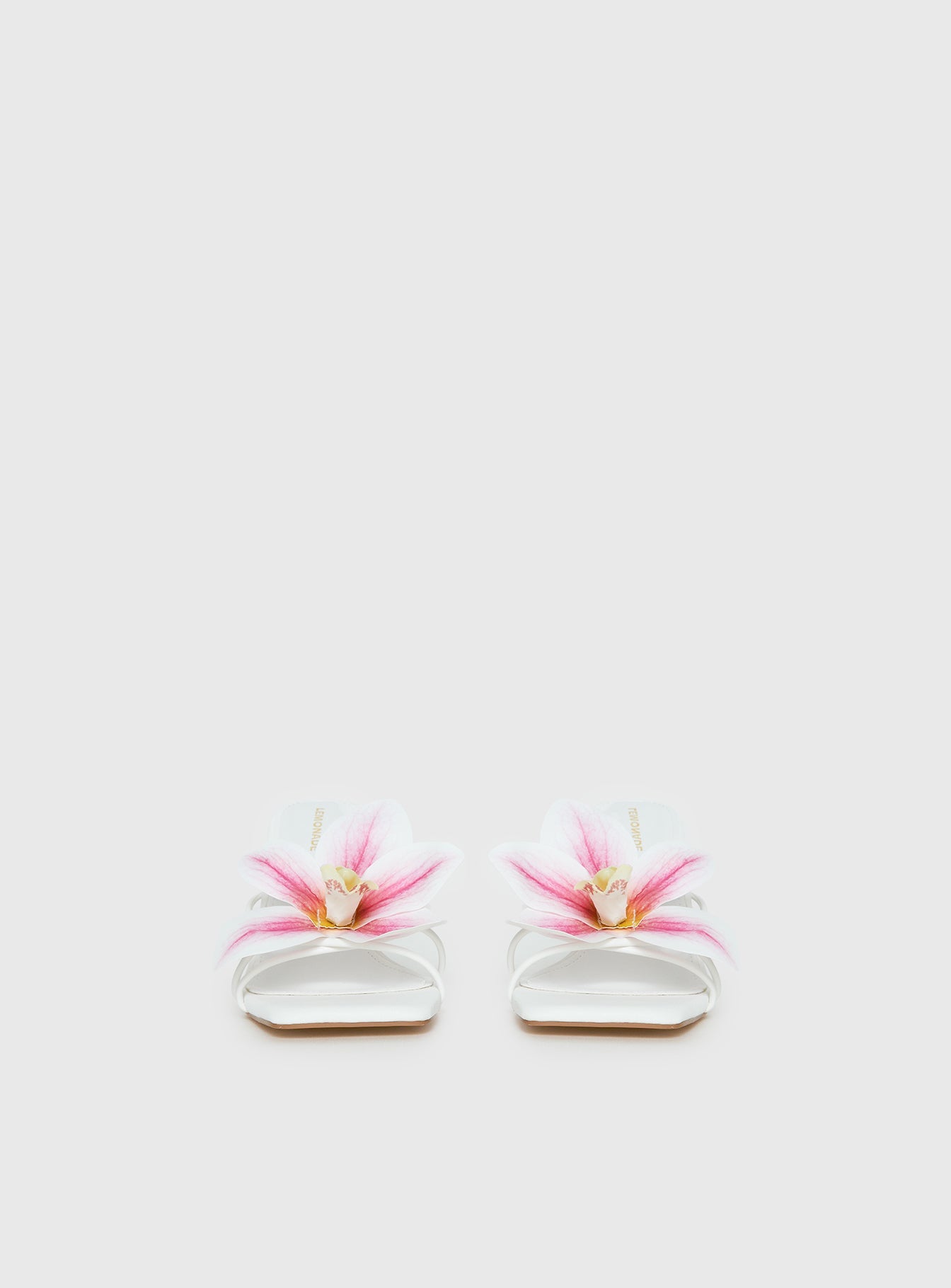Exotic Etty Floral Detail Heels White