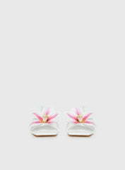 Exotic Etty Floral Detail Heels White