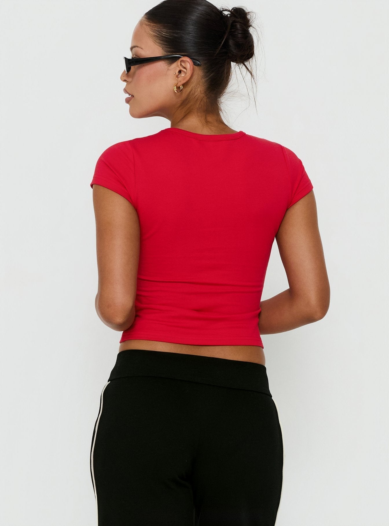 Rebel Star Graphic Baby Tee Red