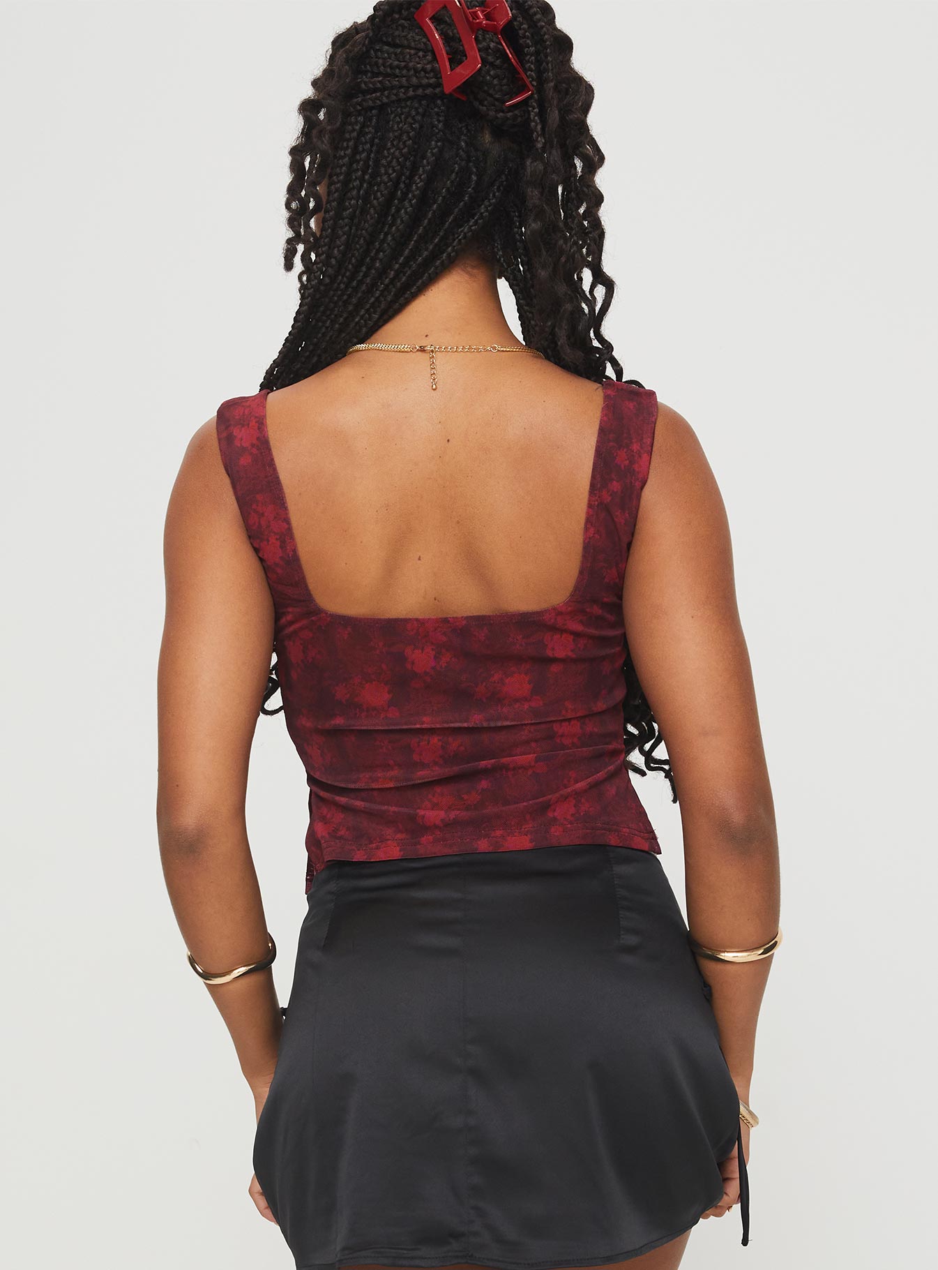 Rehna Top Red Floral