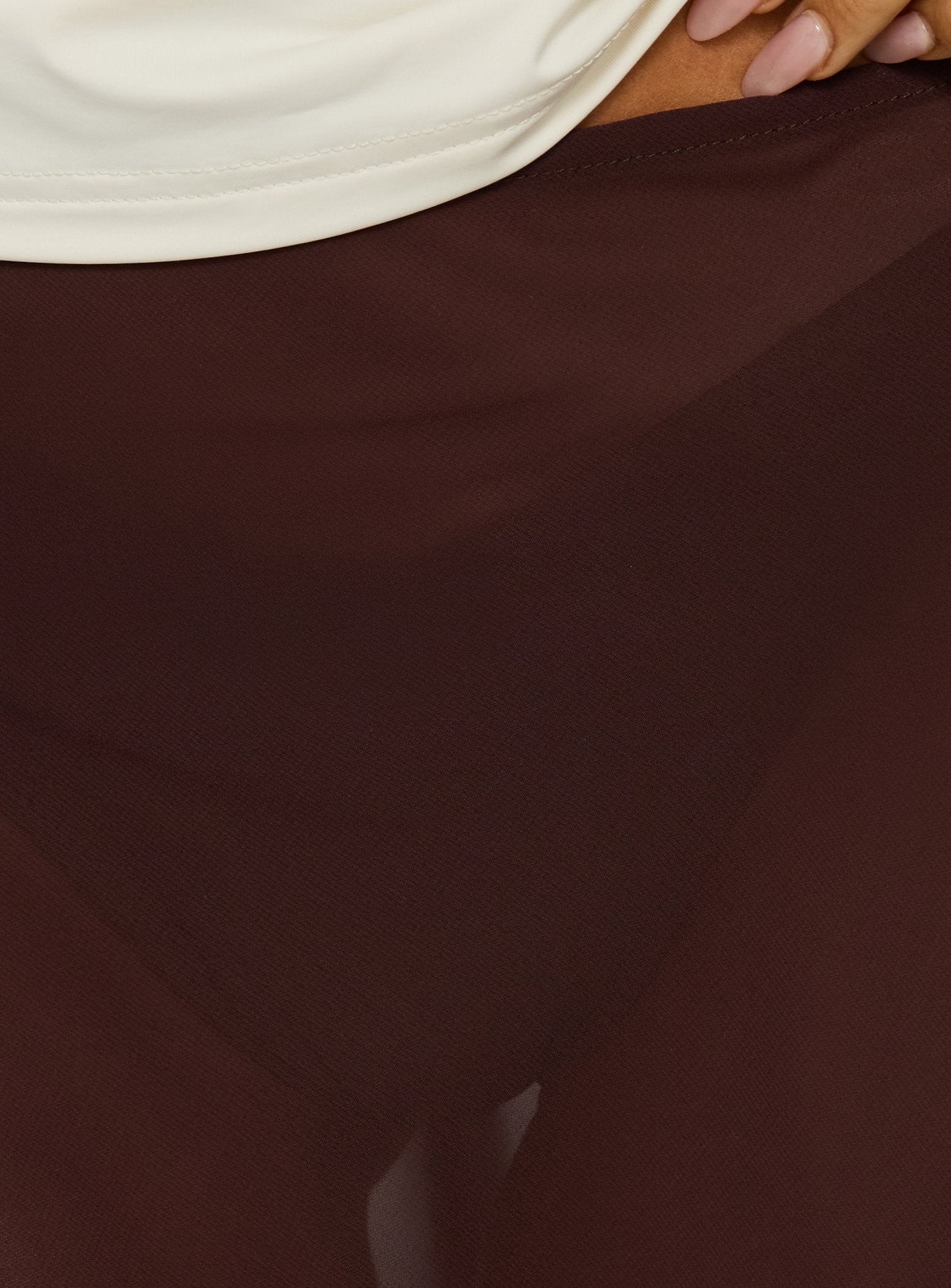 Asali Asymmetrical Midi Skirt Chocolate