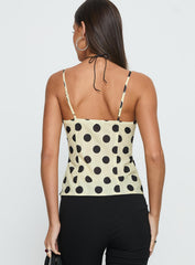 I Know Love Cami Top Yellow Polka