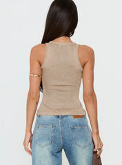 How To Live Tank Top Gold Glitter