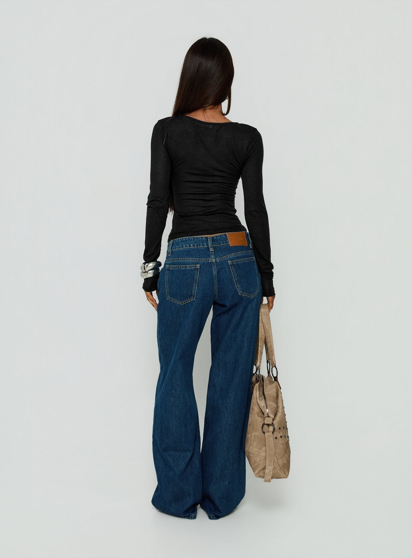 Tidal Wave Low Rise Straight Leg Jeans Dark Blue Wash