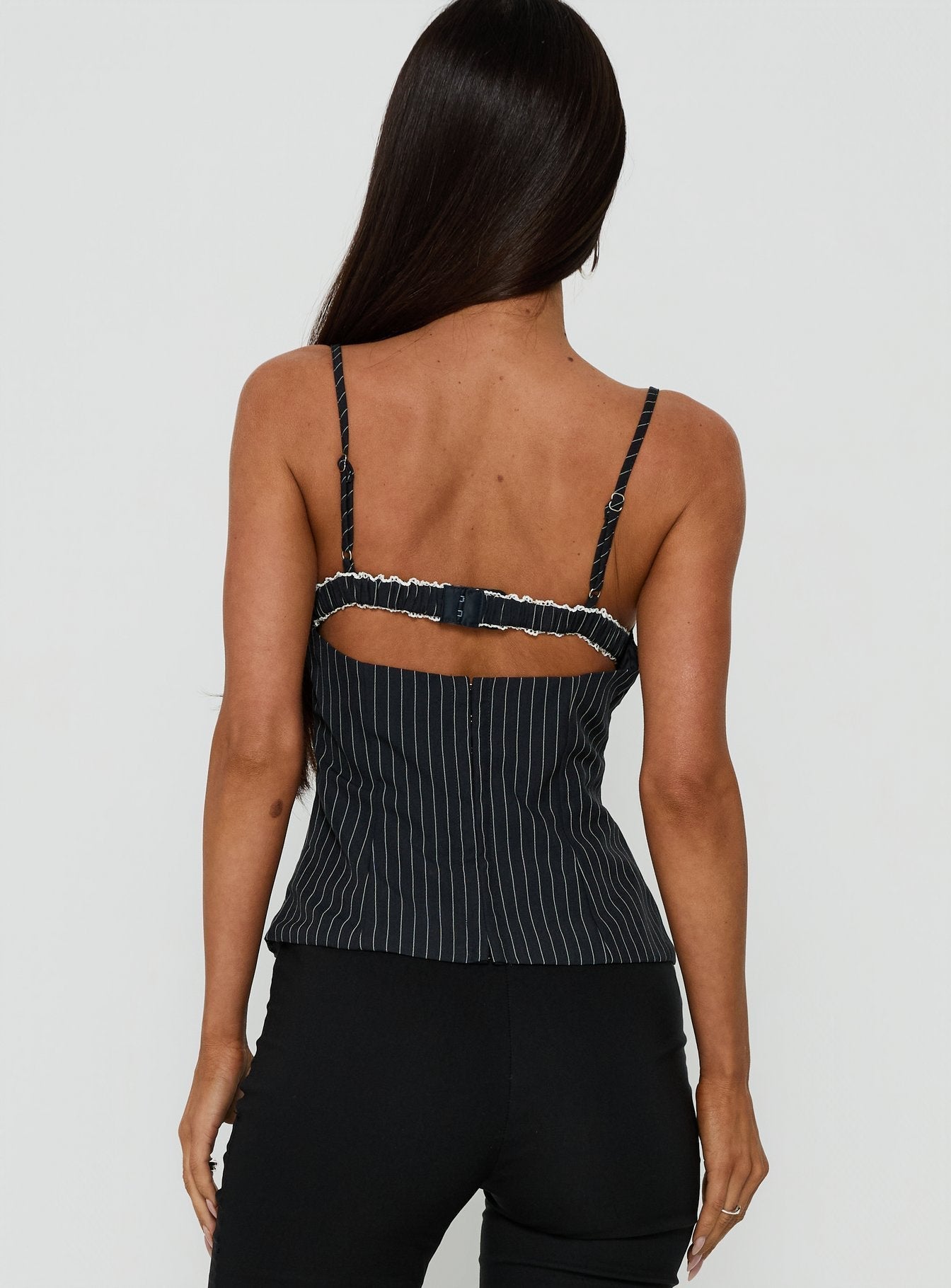 Renaissance Corset Top Navy Pinstripe