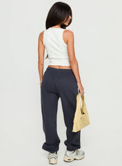 Caspa Dream Fleece Oversized Ankle Cuff Jogger Navy
