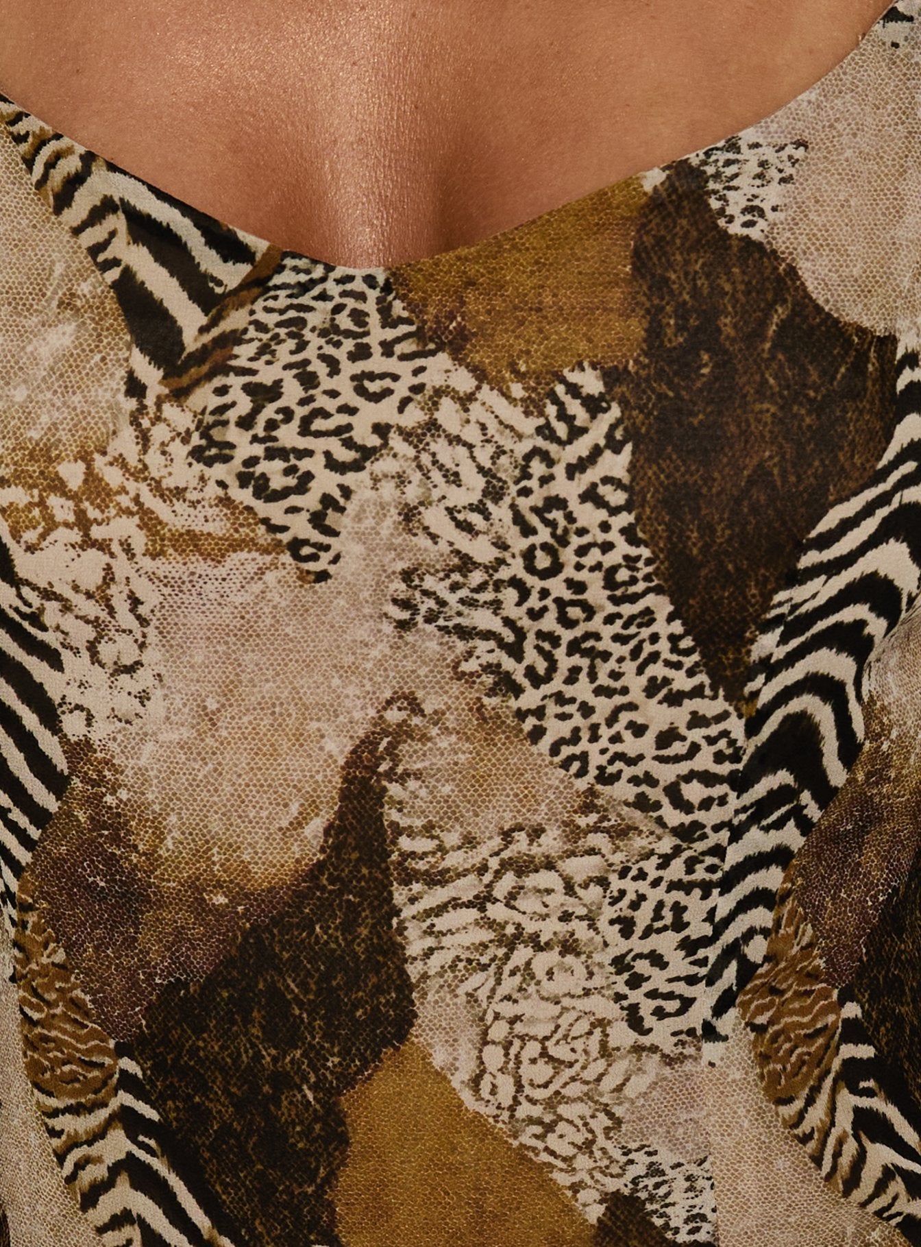 Araliza Hanky Hem Midi Dress Animal